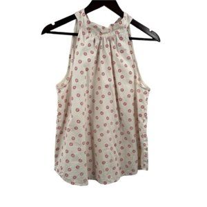 J Crew High Neck Tie Back Floral Sleeveless Top Size 8